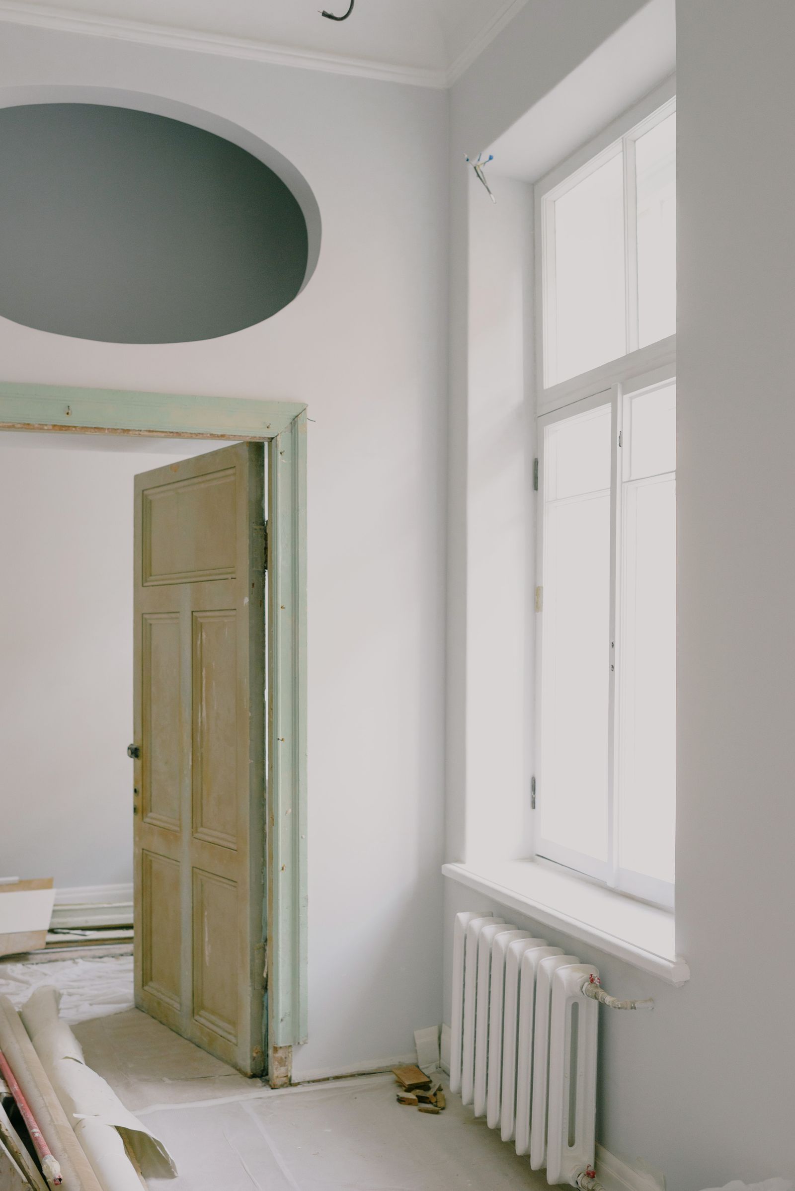 Furniture installer at work